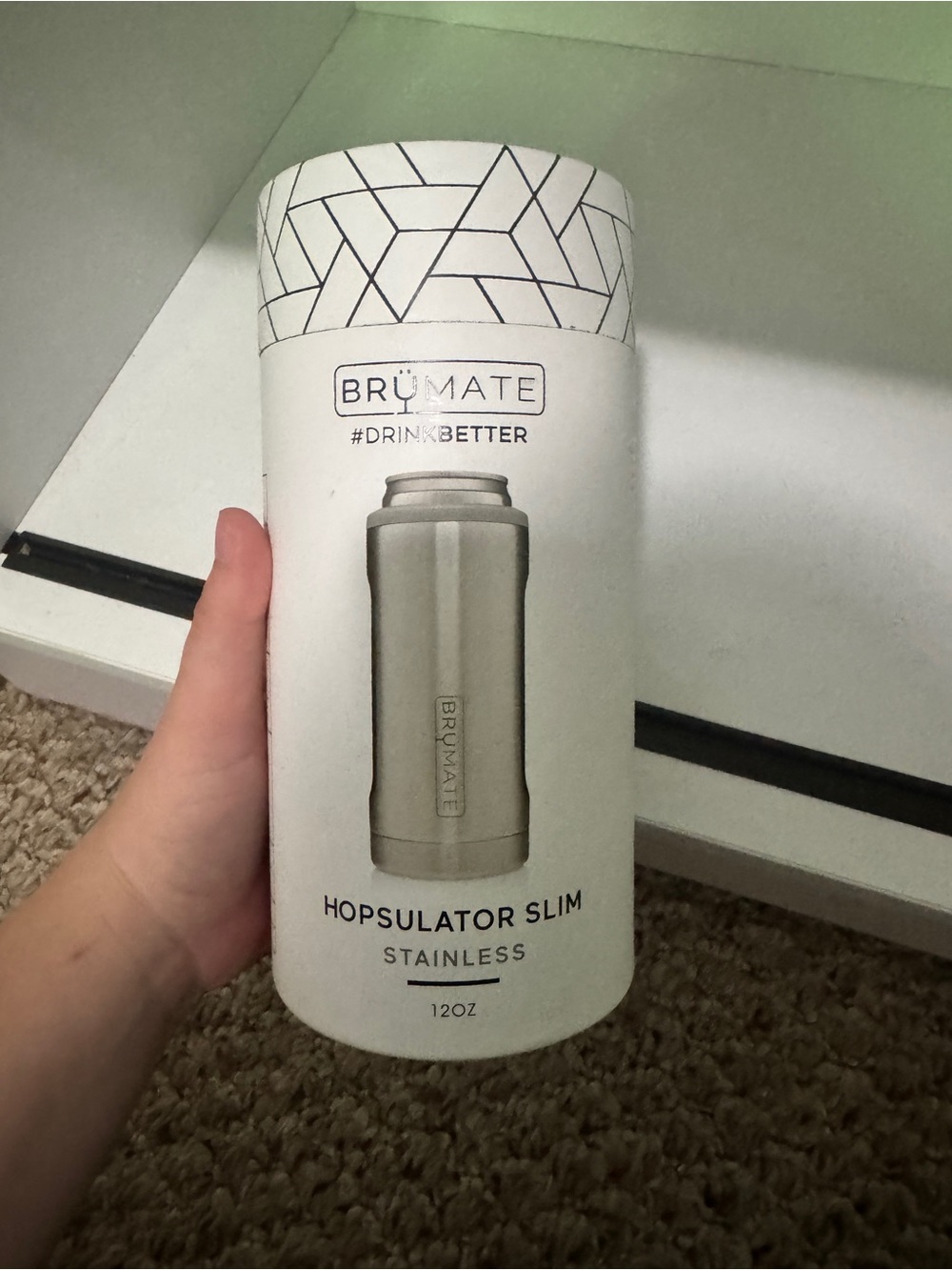BrüMate Hopsulator Slim 12oz Stainless Steel Can Insulator - Silver
